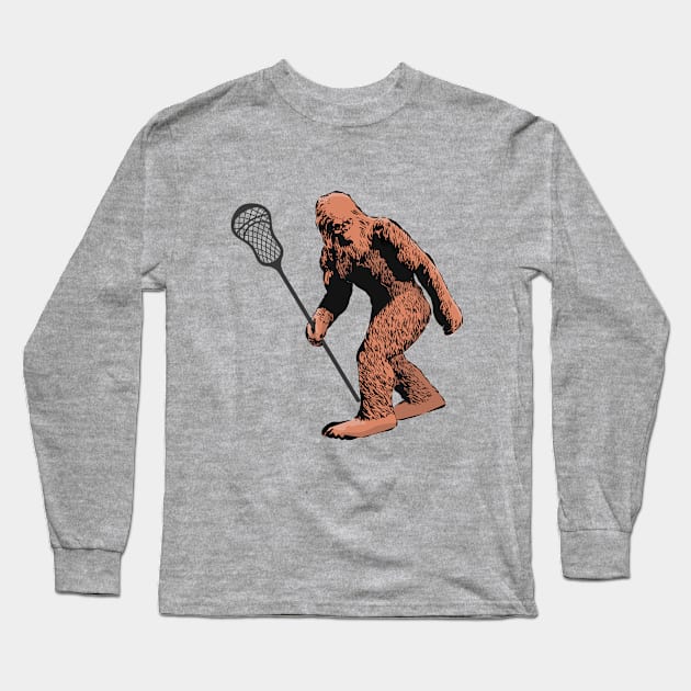 Lacrosse - Bigfoot Lacrosse Long Sleeve T-Shirt by Kudostees